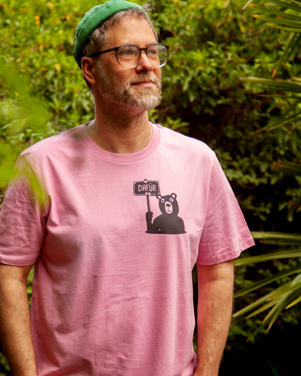 päfjes - Der Bär ist DAFÜR! Du auch?  - Fair Wear Männer Unisex Bio T-Shirt Siebdruck